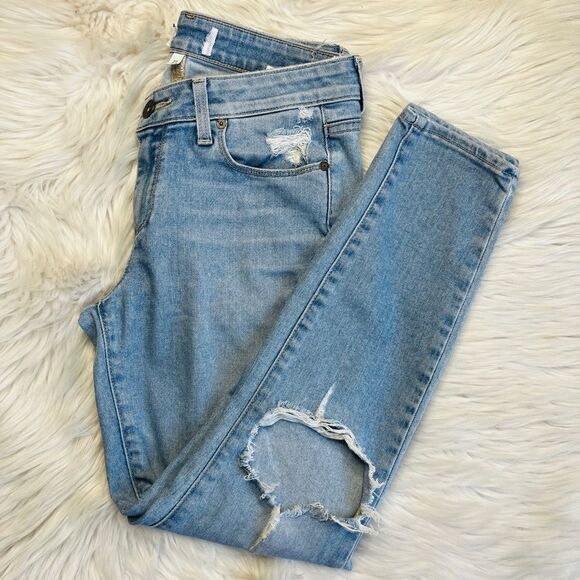 Paige Verdugo Serena Crop Distressed Jeans Light Denim Wash Size 27 - Picture 1 of 6